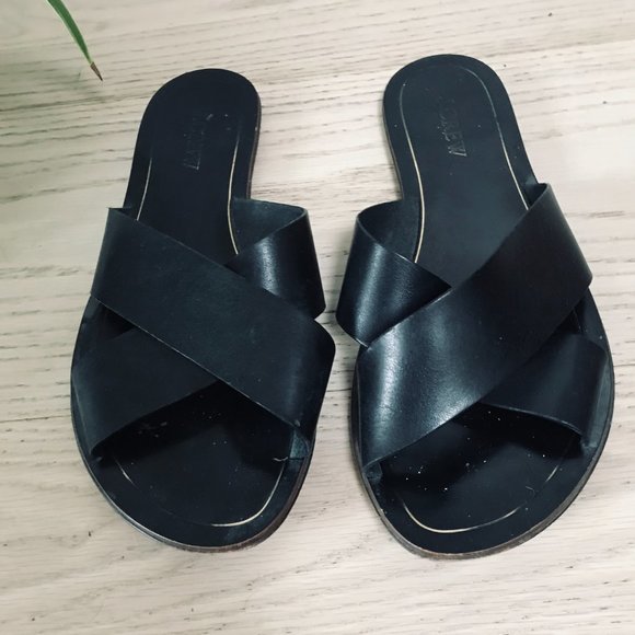 J. Crew Black Fat Sandals - Picture 2 of 8